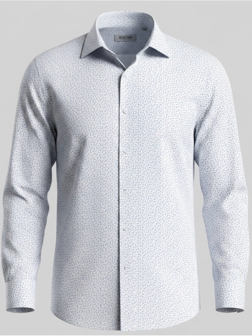 Kenneth Cole Reaction Men's Dress Shirt Regular Fit Light Blue Patterned Size L